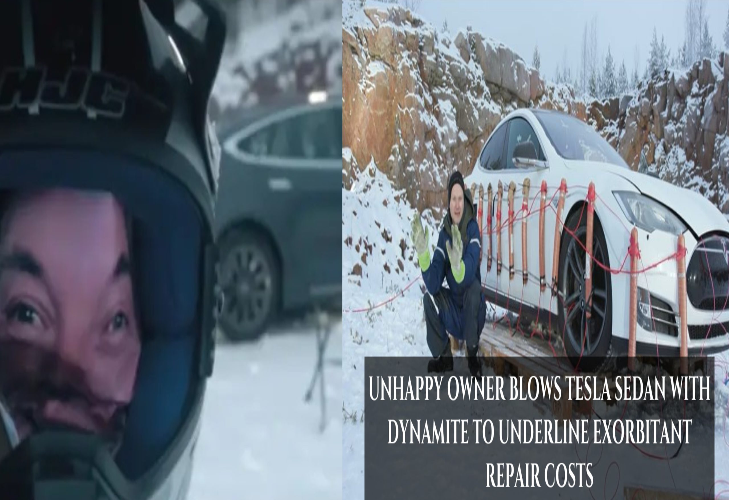 Finnish man blows Tesla to protest high battery replacement cost Finnish man blows Tesla to protest high battery replacement cost