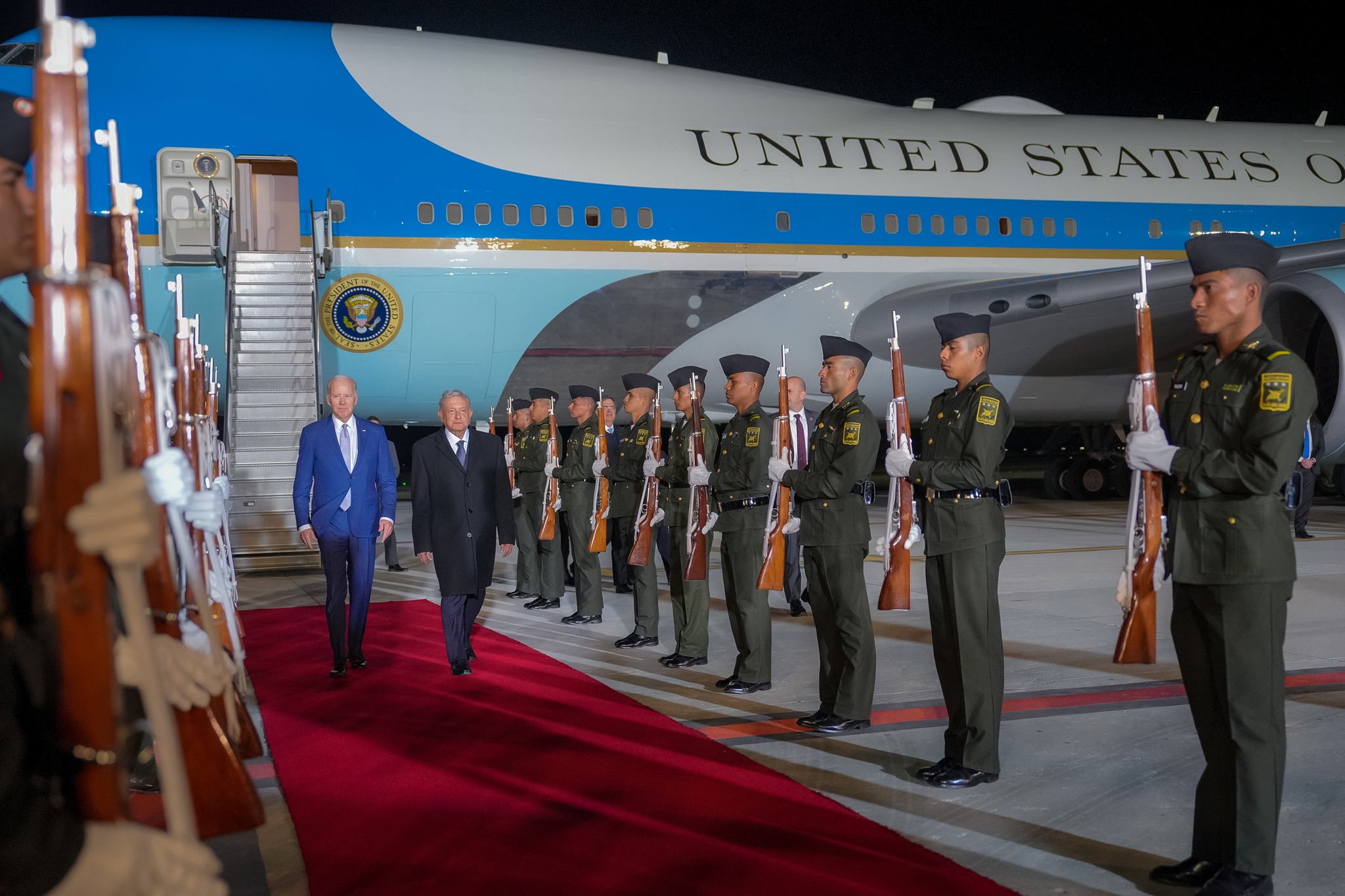 President Biden arrives in Mexico for a meeting with Mexican President Obrador and Canadian Prime Minister Justin Trudeau