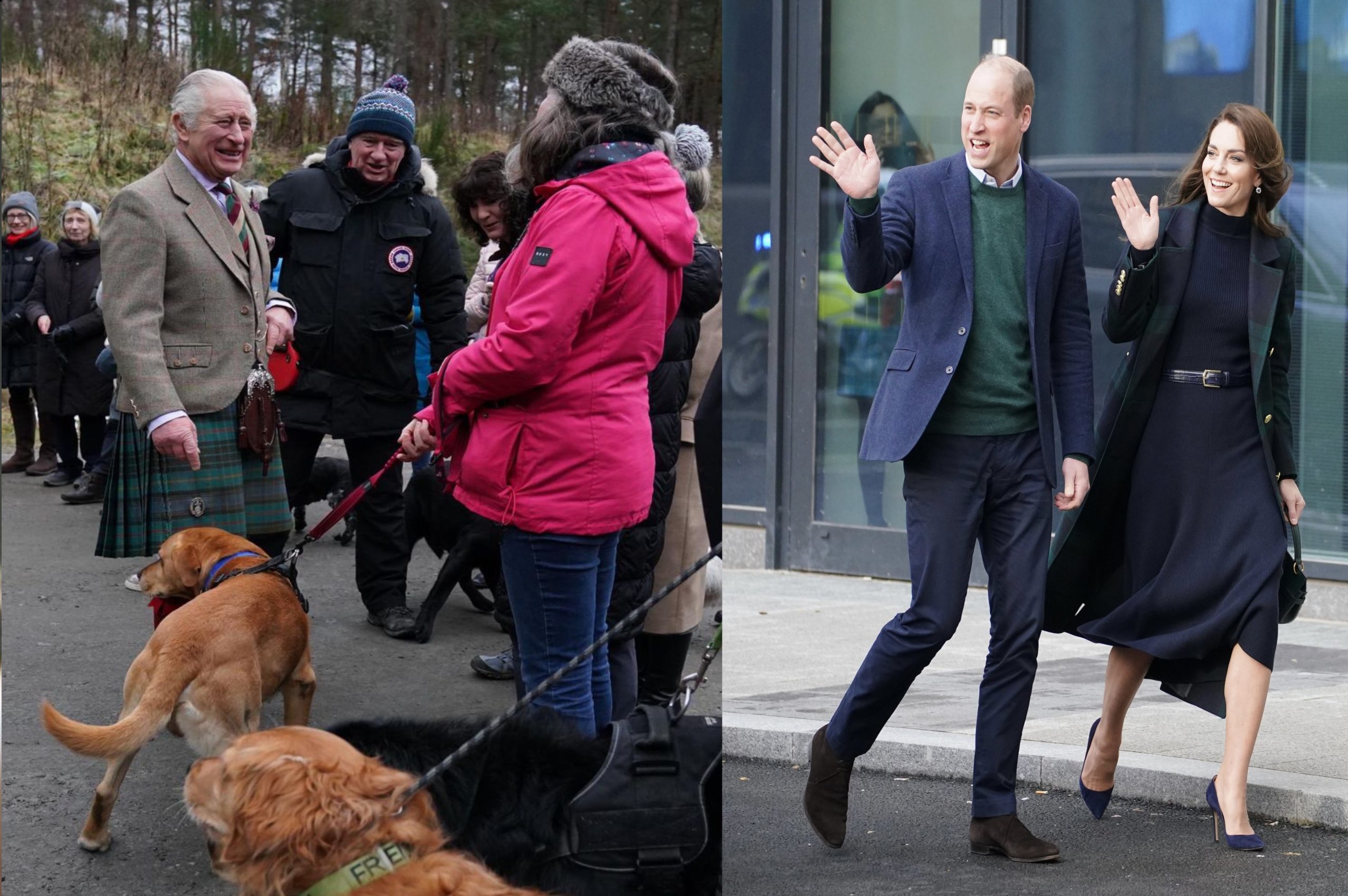 Watch: King Charles III, Prince and Princess of Wales, William and Kate Make Public Appearances, Welcomed by Cheering Fans