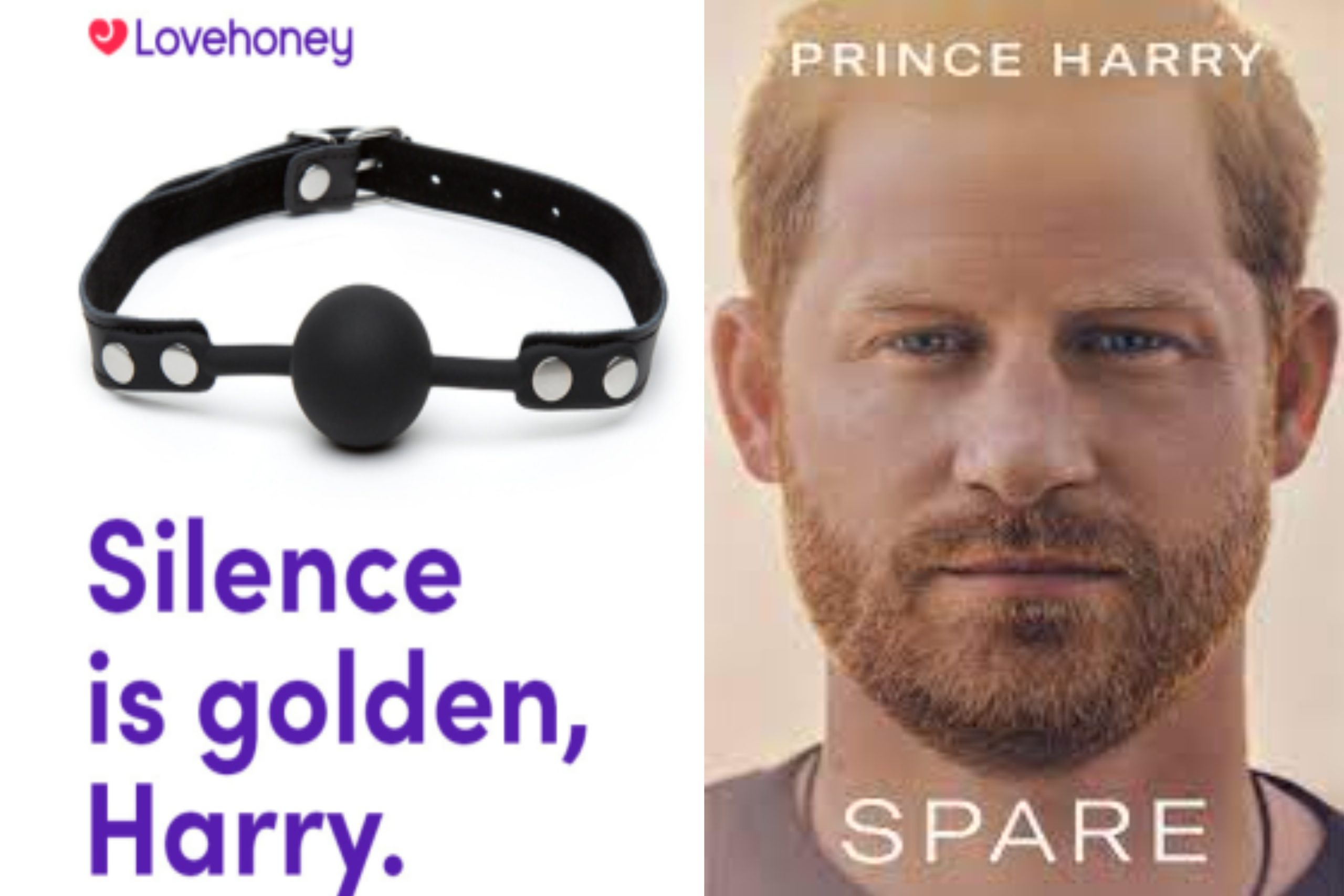 Prince Harry’s ‘Spare’ Gets ‘Silence Is Golden’ Mocked Response On Billboard From Sex Toy Company