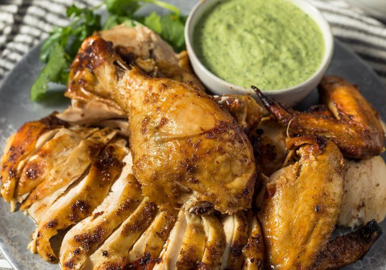 Peruvian Lime Baked Chicken Recipe With Creamy Green Sauce Is Out of This World