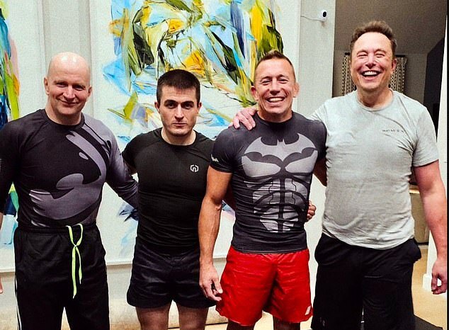 Web fans thrilled as Elon Musk poses with Georges St-Pierre after training session for proposed cage match showdown