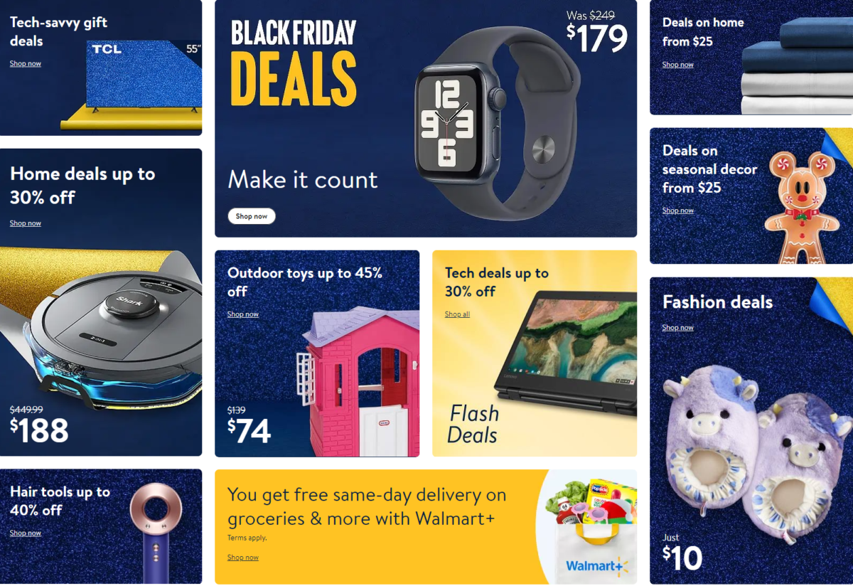 Walmart Black Friday deals are live online, instore deals begin Friday