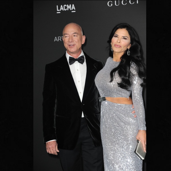 Celebrity Lauren Sanchez dazzles in red crystals gown at Jeff Bezos’ space themed 60th birthday party