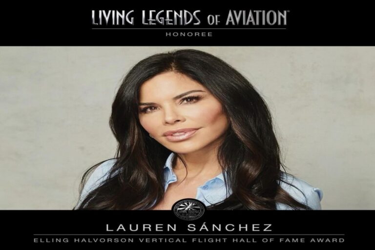 Celebrity Lauren Sanchez posts photos with fiancé Jeff Bezos, Prince Harry, John Travolta at Aviation Awards