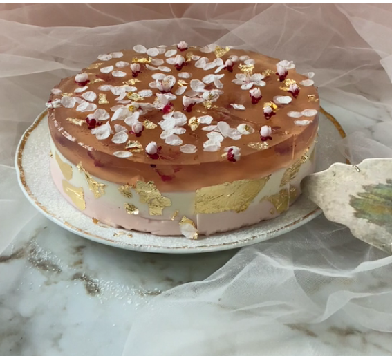Video Pistachio Cake with Caramel and Gold Leaf Frosting CWEB Recipe