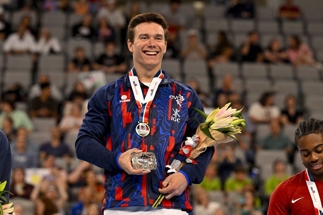 Brody Malone wins third allaround title at U.S. Gymnastics